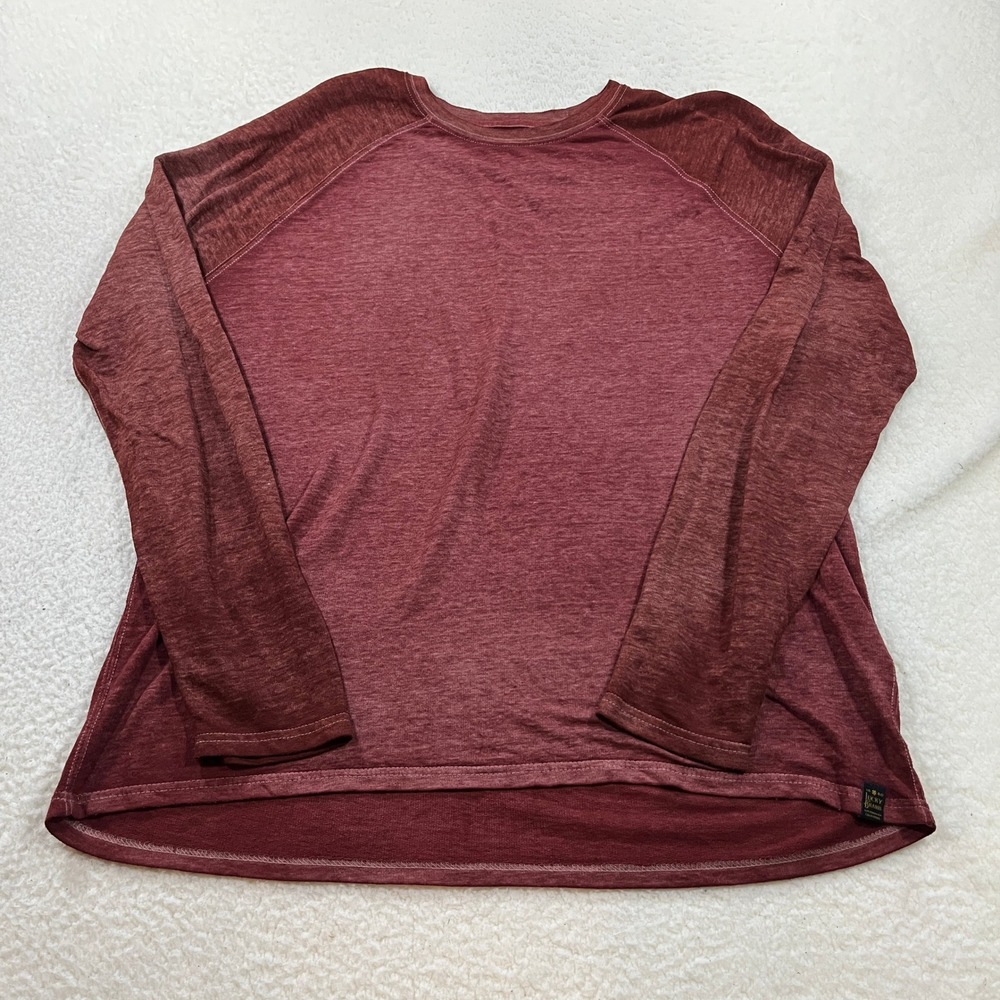 Lucky Brand Shirt Mens XXL Red Burnout Raglan Long Sleeve Tee 7MD6951 Heathered